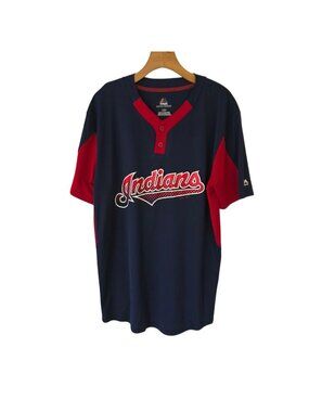 MLB‎ Baseball Cleveland Indians Jersey Majestic Cool Base Mens Large